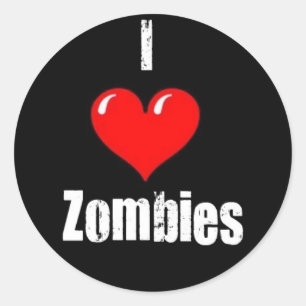 "I (Heart) Zombies" Runt Klistermärke