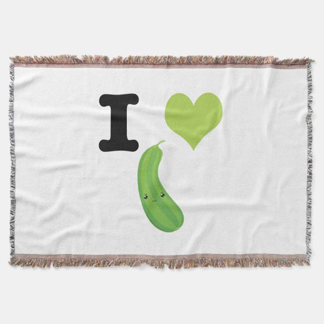I Heart Zucchini Cute Kawaii Zucchini Filt (Framsidan)