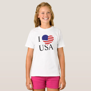 I Heartflag USA Girls cn T Shirt