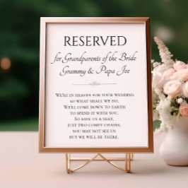 I Heaven Grandföräldrar till Bride Memorial Bröllo Poster