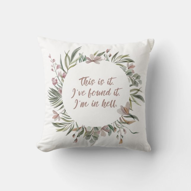 I helvetets Blommigt Pillow Kudde (Framsida)