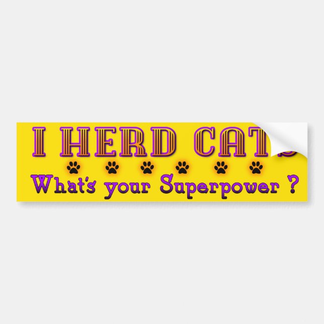 I Herd Cats Bumper Sticker Bildekal (Framsidan)