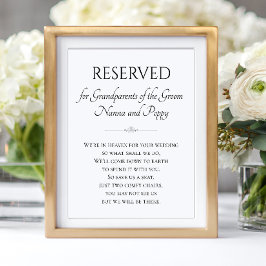 I himlen Farföräldrarna till Groom Memorial Bröllo Poster