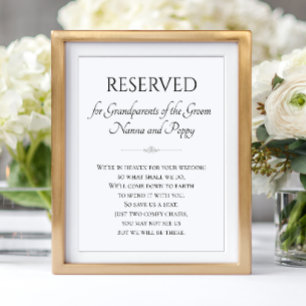 I himlen Farföräldrarna till Groom Memorial Bröllo Poster