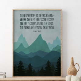 I Hiss upp mitt Ögon till bergen, psalm 121:1-2 Poster