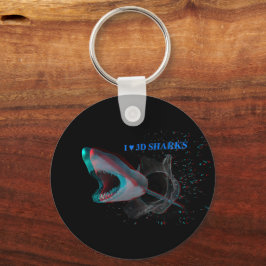 I Hjärta 3D-hajar Nyckelring