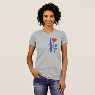 I hjärta 45 och 47 asymmetrisk T-Shirt