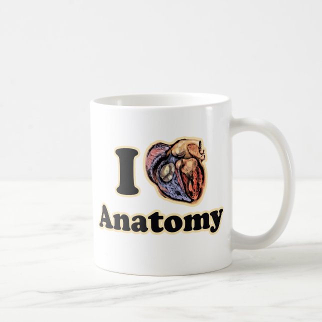 I hjärta Anatomy Science Toppen Geek Teacher Kaffemugg (Höger)
