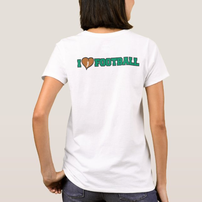 I hjärta Football kärlek T Shirt (Baksida)