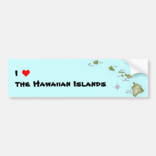 I (hjärta) Hawaiiöarna Bildekal