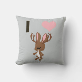 I hjärta Jackalope Kudde