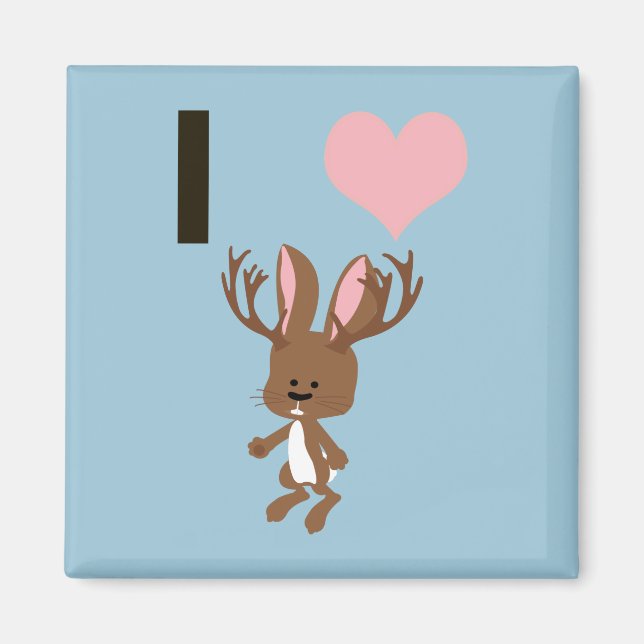 I hjärta Jackalope Magnet (Framsidan)