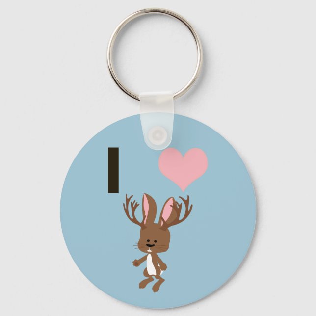 I hjärta Jackalope Nyckelring (Framsida)