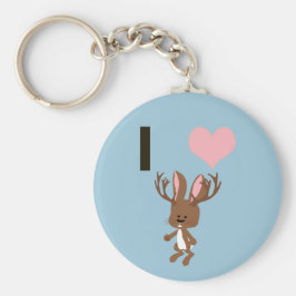 I hjärta Jackalope Nyckelring
