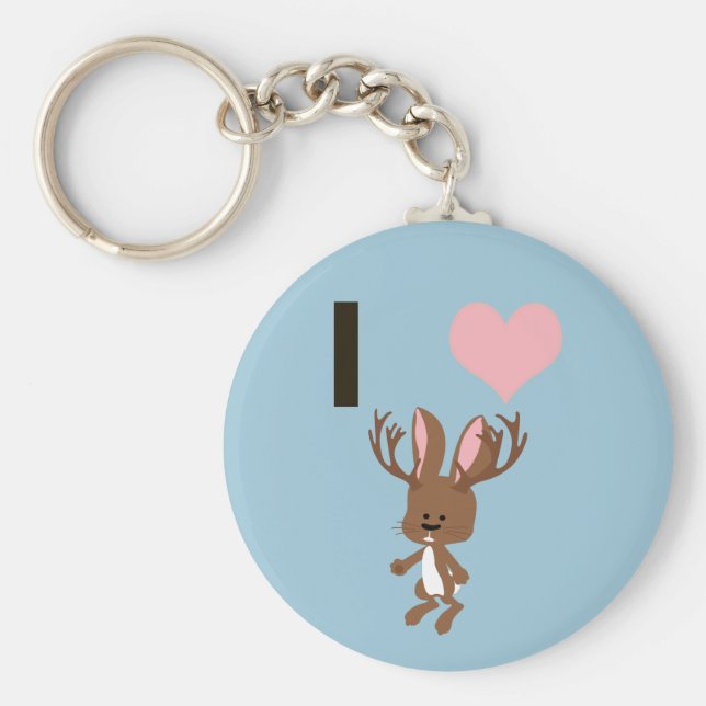 I hjärta Jackalope Nyckelring (Framsidan)