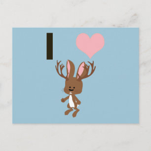 I hjärta Jackalope Vykort