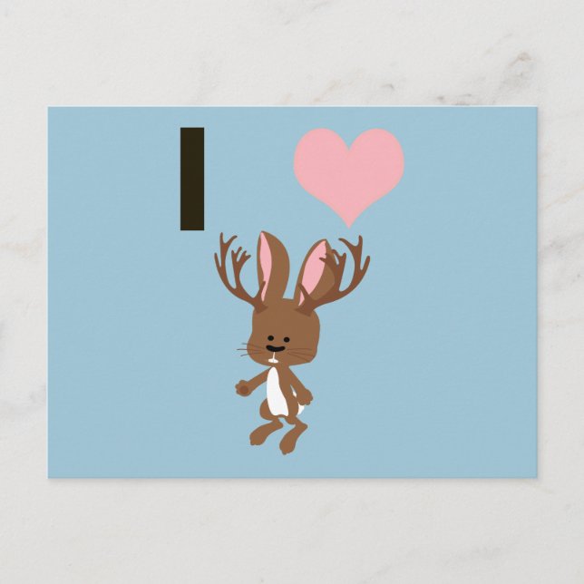 I hjärta Jackalope Vykort (Framsida)