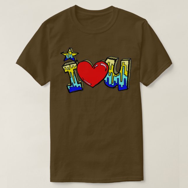 I hjärta kärlek du t shirt (Design framsida)