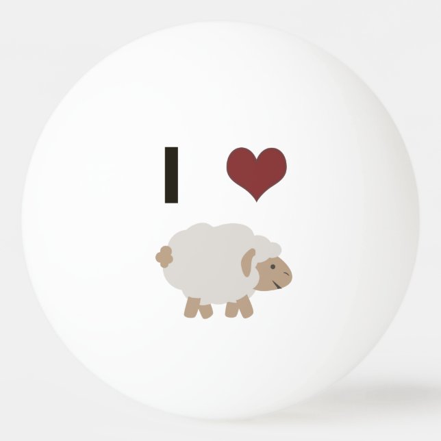 I hjärta (kärlek) Ewe (du) Pingisboll (Framsidan)