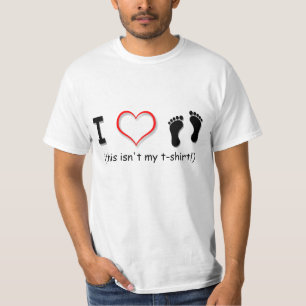 I (hjärta) kärlek fötter tee