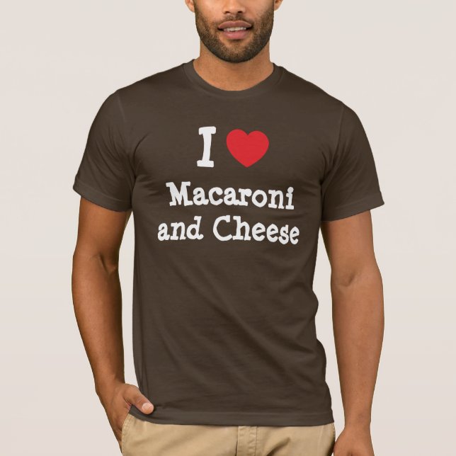 I hjärta (kärlek) Macaroni och ost Tee Shirt (Framsida)