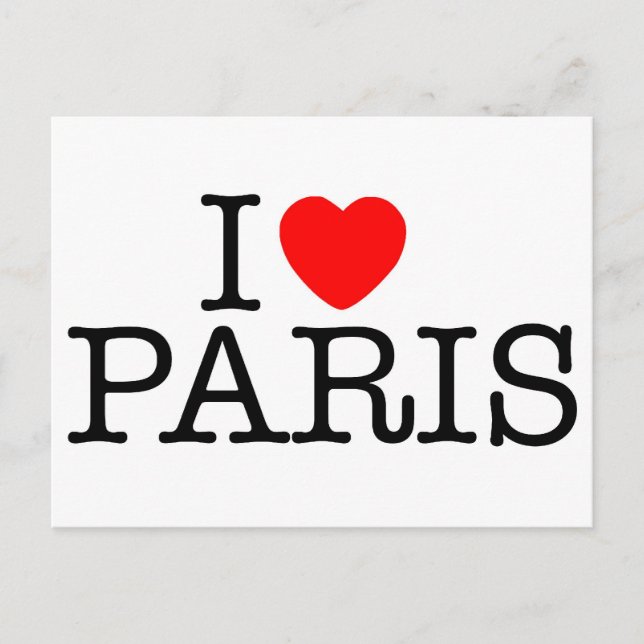 I hjärta (kärlek) Paris Vykort (Framsida)