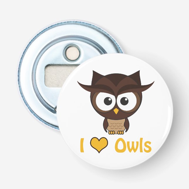 I hjärta (kärlek) uggla flasköppnare (Framsidan)