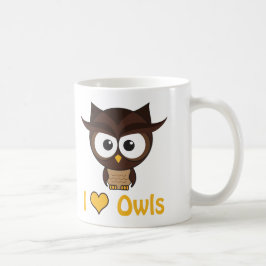 I hjärta (kärlek) uggla kaffemugg