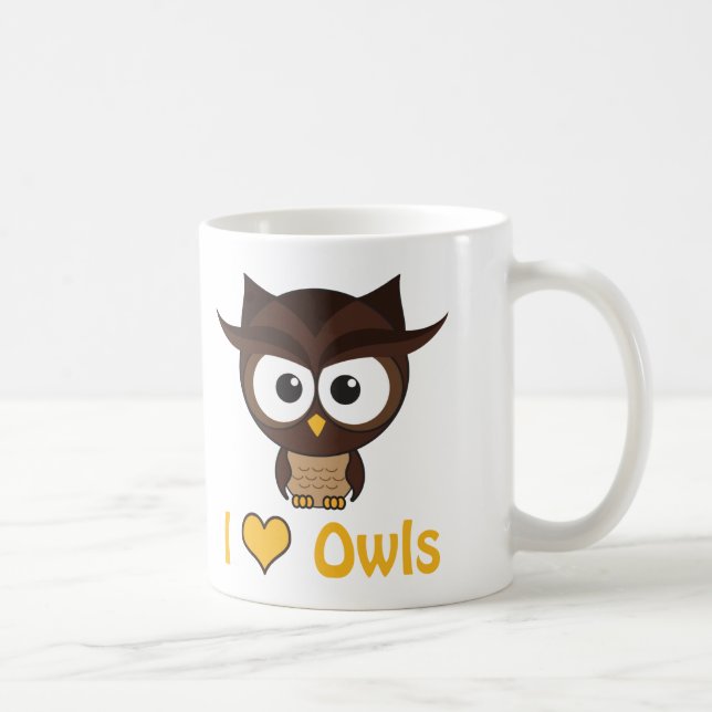 I hjärta (kärlek) uggla kaffemugg (Höger)