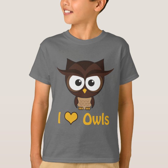 I hjärta (kärlek) uggla tee shirt (Framsida)