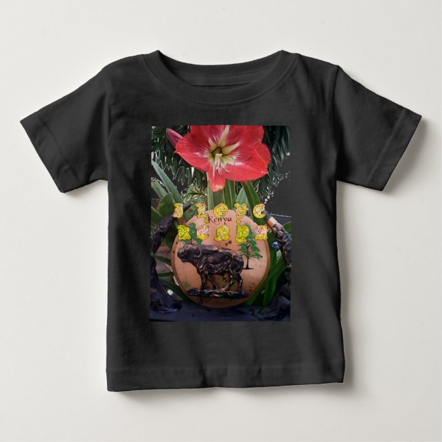 I (hjärta) Kenya Buffalo Patch/Print Tröja (Framsida)