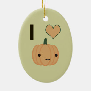 I hjärta Pumpkin Julgransprydnad Keramik