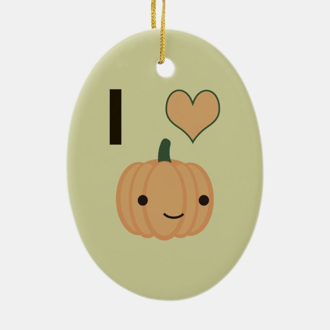 I hjärta Pumpkin Julgransprydnad Keramik (Baksidan)