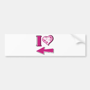 I hjärta - Rosa Pil Bildekal