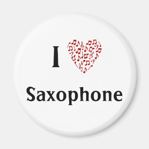 I hjärta Saxophone - Music Instrument Magnet