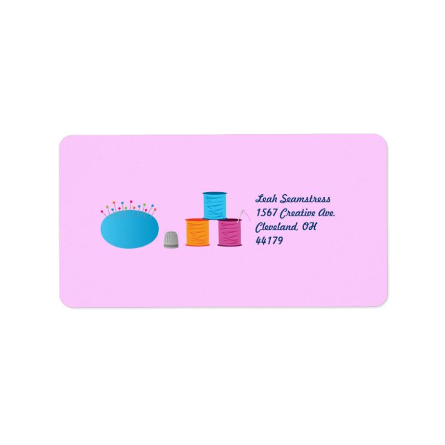 I hjärta Sewing Adressetikett (Framsidan)