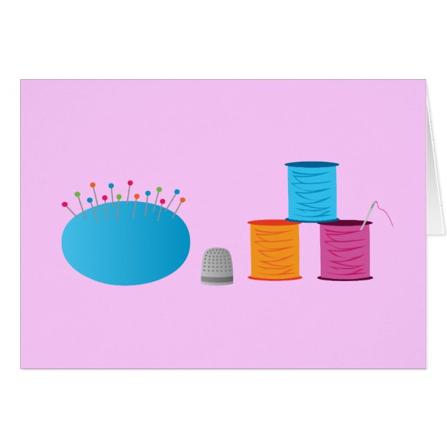 I hjärta Sewing Hälsningskort (Framsidan Horizontal)