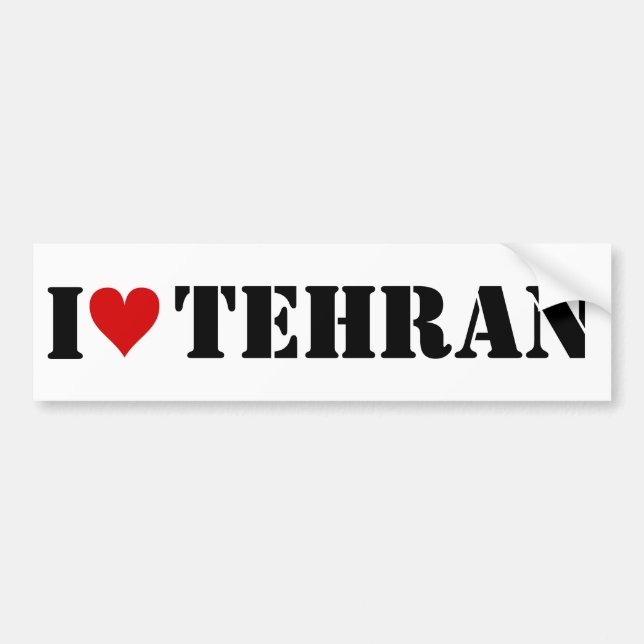 I [hjärta] Teheran Bildekal (Framsidan)