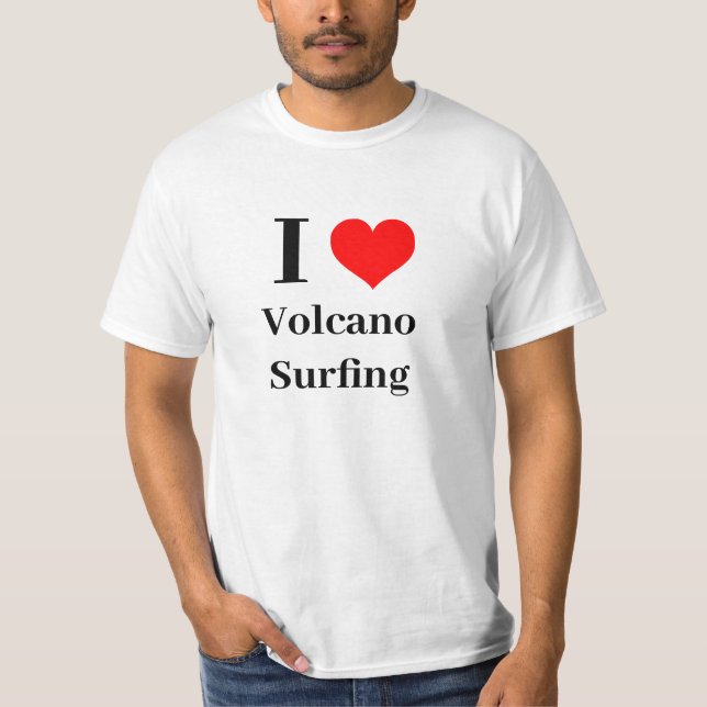 I hjärta Volcano Surfing T Shirt (Framsida)