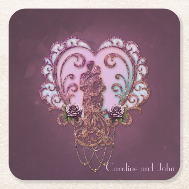 I Hjärtans fäste. Underlägg Papper Kvadrat (Framsidan)