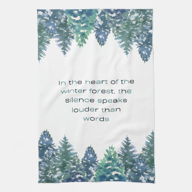 I Hjärtat Av Vinter Skogen Kökshandduk (Vertikal)