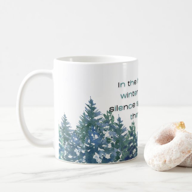 I hjärtat av vinterskogen kaffemugg (Med munk)