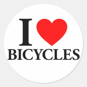 I Hjärtat Bicycles Runt Klistermärke