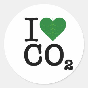 I Hjärtat CO2 Runt Klistermärke
