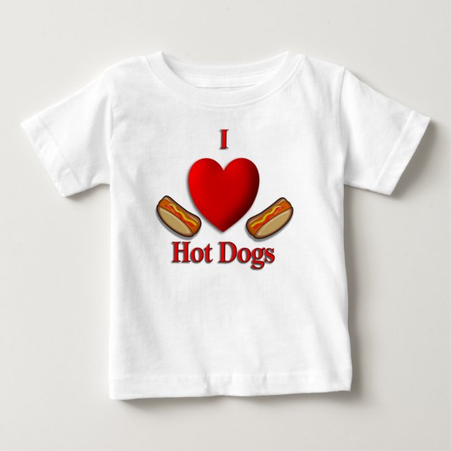 I Hjärtat Hett Hundar T-shirt (Framsida)