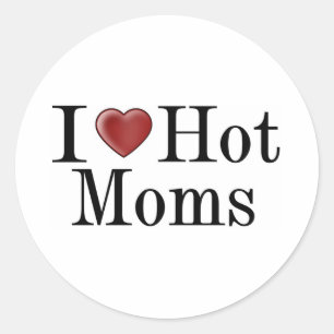 I Hjärtat Hett Mammor Runt Klistermärke