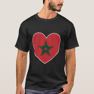I Hjärtat Marocko - Roligt Moroccan Flagga Heart T Shirt