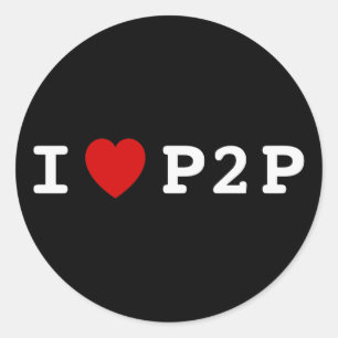 I hjärtat P2P Runt Klistermärke