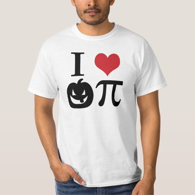 I Hjärtat Pumpkin Pi T Shirt (Framsida)