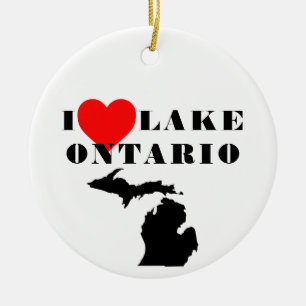 I hjärtat Sjö Ontario pride Underbara Sjö Julgransprydnad Keramik